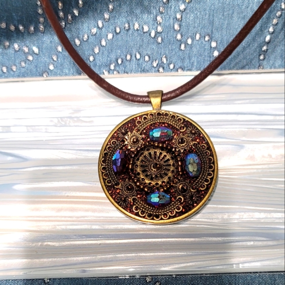 Cookie Lee Corded Boho Style Beaded  Pendant Necklace NWOT